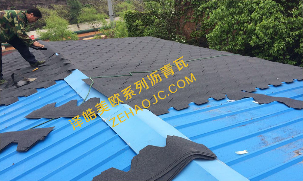 全被胶玻纤瓦彩钢板铺装效果