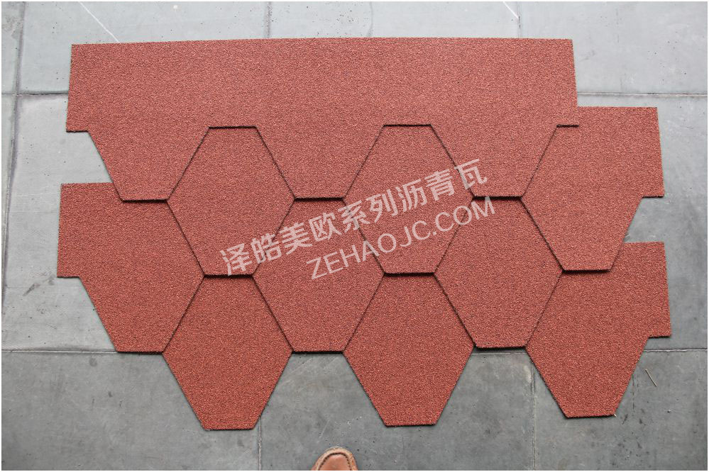 马赛克晚霞红沥青瓦实样03