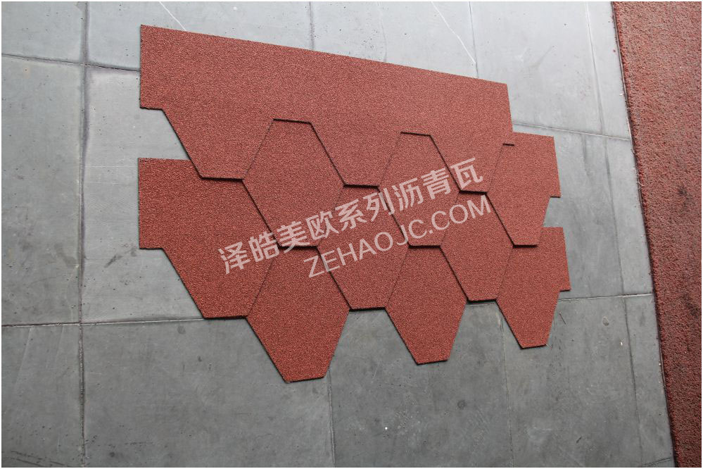 马赛克晚霞红沥青瓦实样05