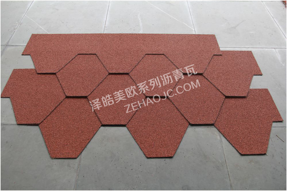 马赛克晚霞红沥青瓦实样06