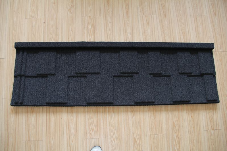 方格型乌碳黑彩石金属瓦