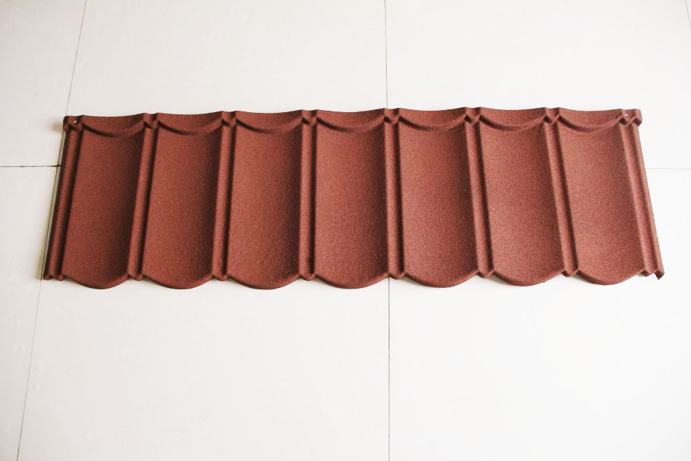 经典型中国红彩石金属瓦