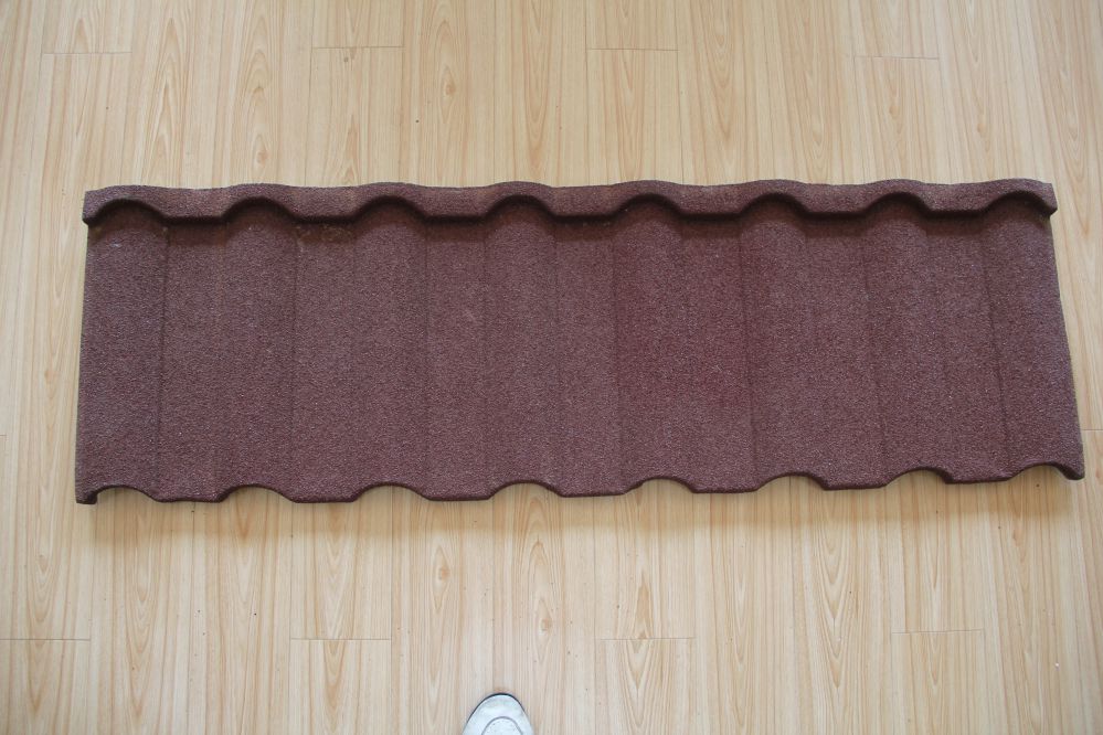 小罗马型枣褐红彩石金属瓦